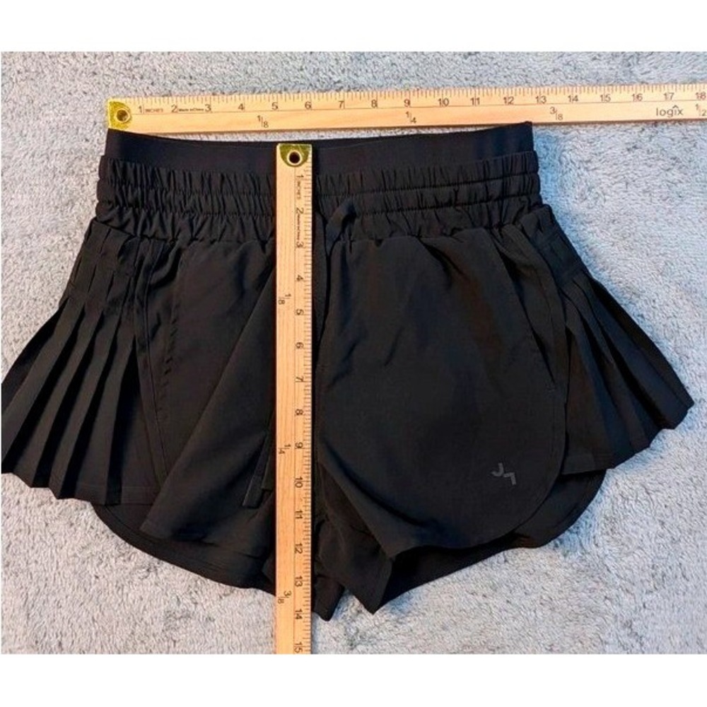 JoyLab Black Pleated Side Woven Athletic Shorts Size XS 3" Inseam Flowy Running - Picture 5 of 10